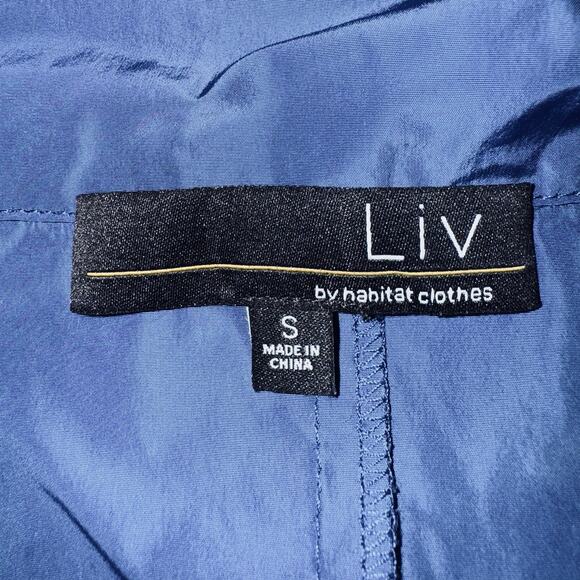 Liv By Habitat Clothes SM Blue Tunic Bubble Full Zip Vest Pocket Cinch Lagenlook - Picture 5 of 7